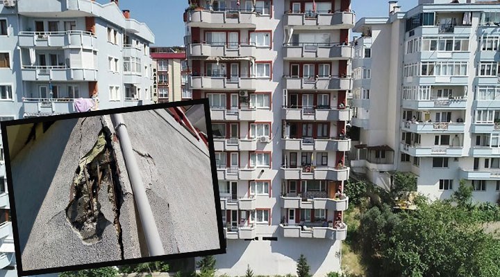 Bursa'da kolonları patlayan 9 katlı bina tahliye edildi