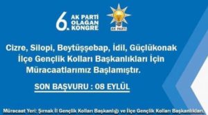 AKP ilanla gençlik kolları başkanı arıyor