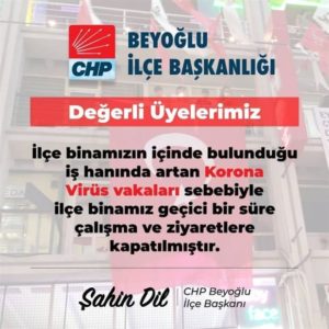 CHP Beyoğlu ilçe binası ziyarete kapatıldı