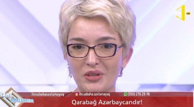 Azerbaycan kanalında spiker'in sevinç gözyaşları