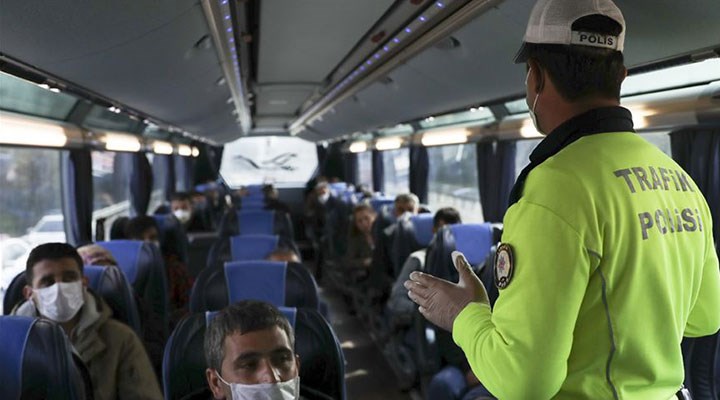 Aksaray'da karantinada olması gereken otobüs şoförü seferde yakalandı
