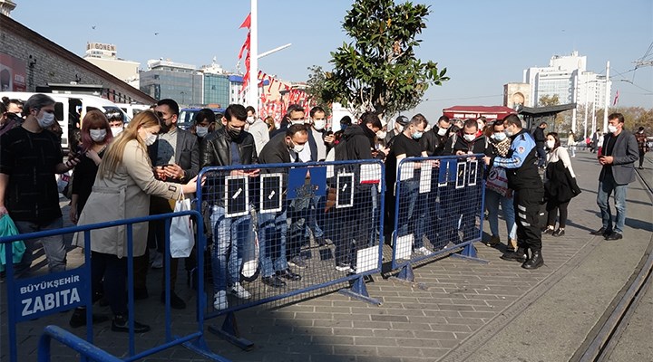 İstiklal Caddesi'ne 'karekod'lu giriş çıkış uygulaması başlatıldı.