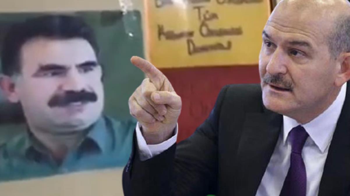 HDP binasında ifşa olan Öcalan posterlerine Bakan Soylu tepki gösterdi