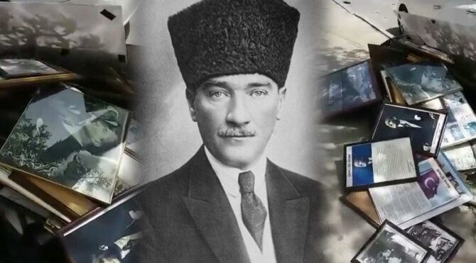 Denizli'de Atatürk resimleri çöpe atıldı