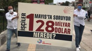 Tunceli'de ,1 Mayıs kortejindeki '128 Milyar dolar nerede" pankartına el konuldu