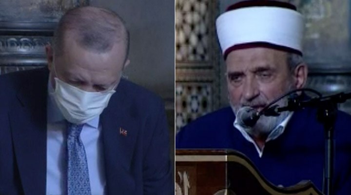 Erdoğan'ın katıldığı Ayasofya'da gerçekleşen programda imam, Atatürk'e lanet okudu: 