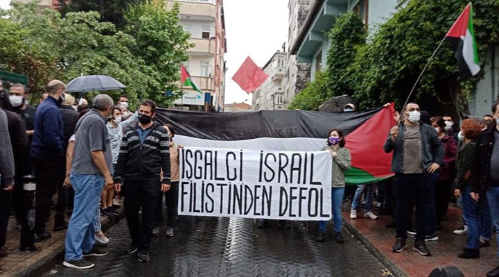 İstanbul Okmeydanı'nda İsrail'in Filistin'e saldırıları protesto edildi.