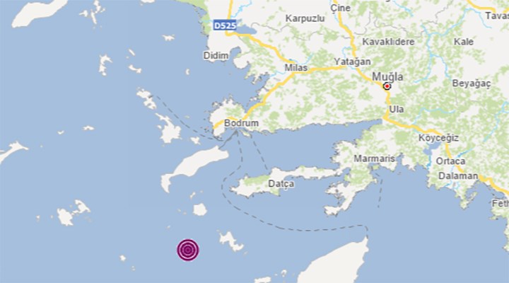 Ege Denizi'nde Datça açıklarında 5,3 büyüklüğünde deprem