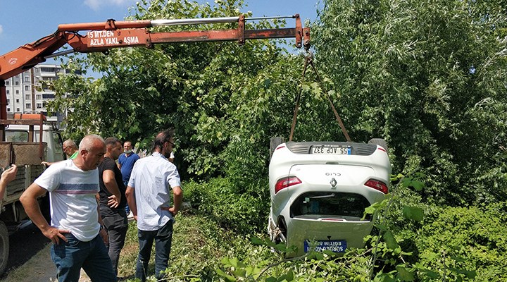 Samsun'da ehliyet sınavında sürücü adayının kullandığı araç takla attı
