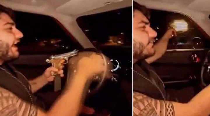 Silahla ateş ederken görüntüleri çıkan Murat Övüç'ün oğlu gözaltına alındı,Adliye'de serbest bırakıldı
