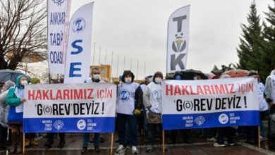 Ankara'da sağlık çalışanlarından eylem