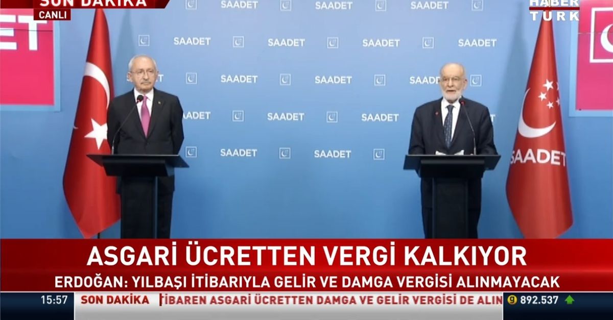 Kılıçdaroğlu ve Karamollaoğlu'ndan ortak asgari ücret değerlendirmesi