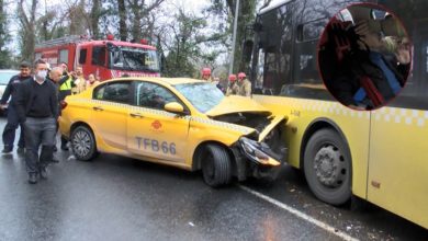 İstanbul'da kaza: Taksi ve İETT otobüsü çarpıştı