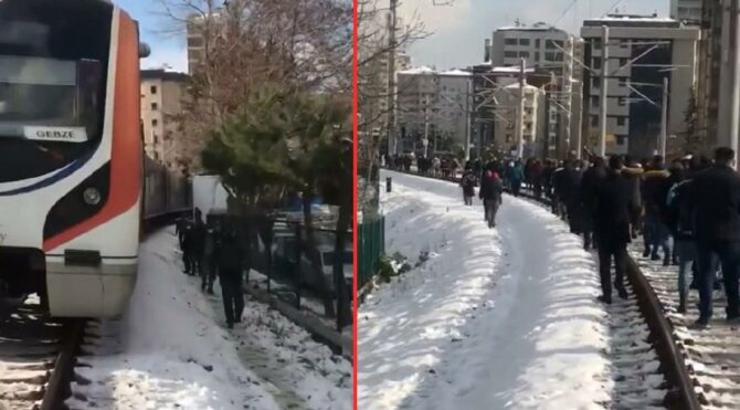 Marmaray'da arıza: Yolcular raylarda yürüdü