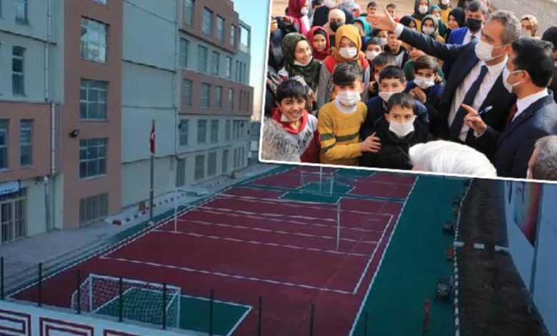 Şanlıurfa'daki okulun bahçesi Bakan Özer’in talimatıyla yenilendi