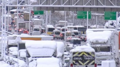 TEM'de kar esareti: Araçlar yolda kaldı