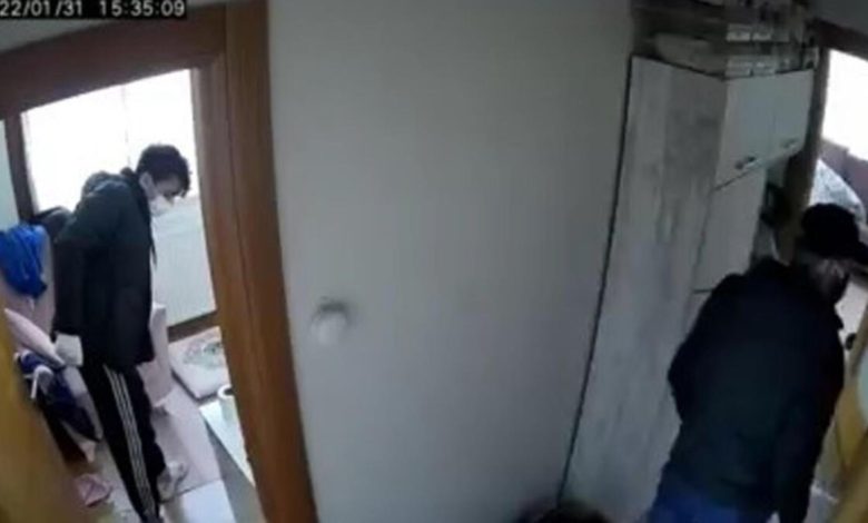 Kartal’daki maskeli hırsızlar daire içi kameraya yakalandı