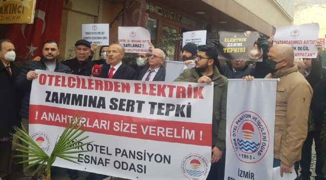 Otelciler, elektrik zammını protesto etti