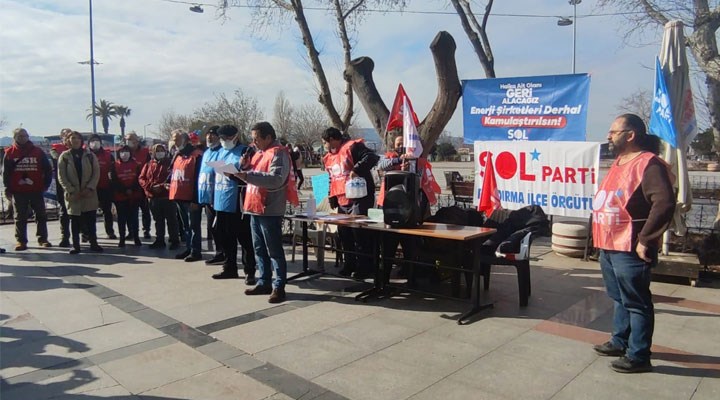 SOL Parti'den elektrik ve doğalgaz zamları protestosu