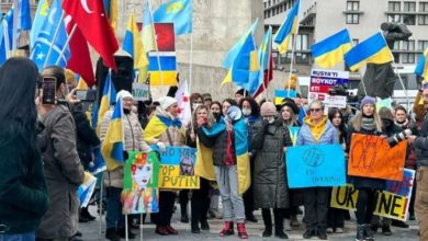 Ankara'da yaşayan Ukraynalılardan 'Rusya' protestosu