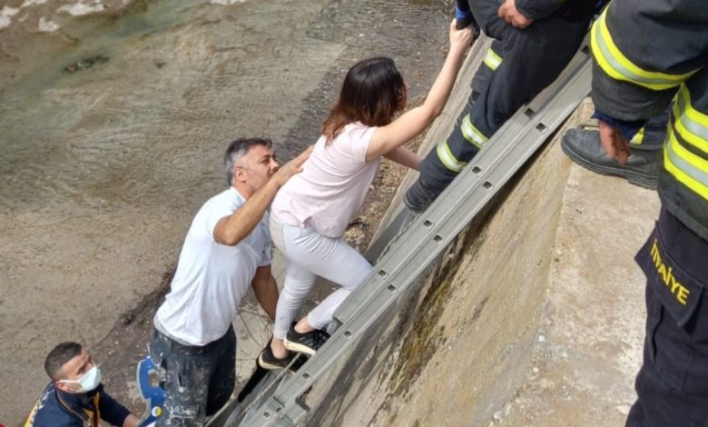 Aydın'da 5 metre yükseklikten dereye düşen genç kız kurtarıldı