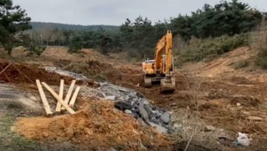 Aydos Ormanı'na iş makineleriyle girildi