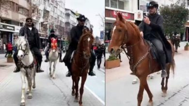 Bolu'da yapılan zamları protesto için atlarla sokağa indiler