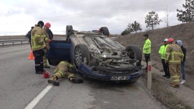 Kırıkkale'de kontrolden çıkan otomobil takla attı: 2 yaralı