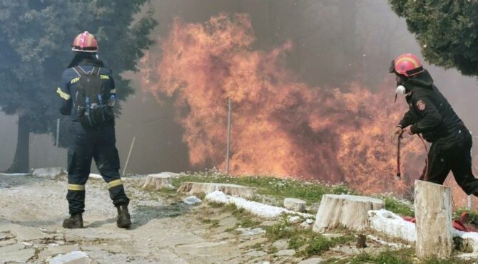 Sisam Adası’nda orman yangını