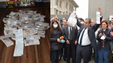 CHP Bursa, elektrik faturasını bir çuval dolusu 5 liralık banknotlar ile ödedi