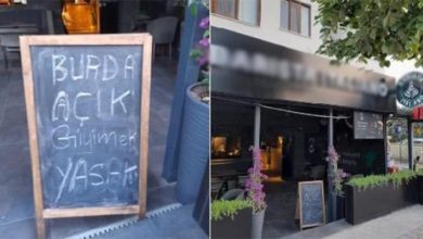Kocaeli'de Suriyeli'lerin işlettiği bir kafeye 'burada açık giyinmek yasaktır' yazısı asıldı