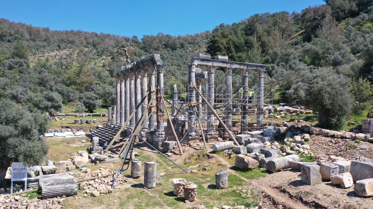 Muğla da Zeus Lepsynos Tapınağı orjinal görünümüne kavuşturulacak #1