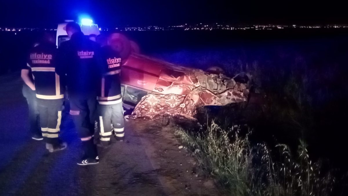 Tekirdağ'da kaza yapan araç 1 kişiye mezar oldu