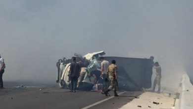 Hatay'da yakılan anız nedeniyle zincirleme kaza meydana geldi