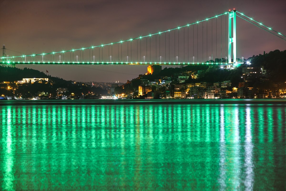 İstanbul’da köprüler, skolyoz hastalığı için ışıklandırıldı #2