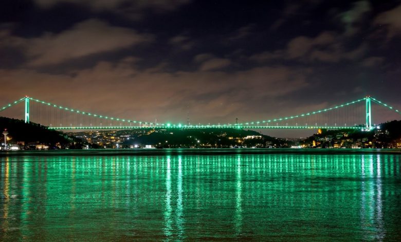 İstanbul’da köprüler, skolyoz hastalığı için ışıklandırıldı