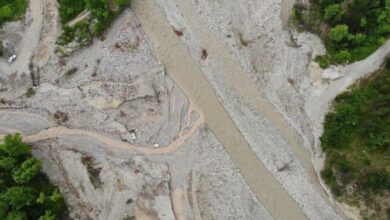 Kastamonu'da selin yıktığı köprü ve yollar havadan görüntülendi