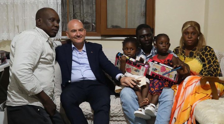 Bakan Soylu, Senegalli aileyi ziyaret etti: Onların öfkesi size değil, bize