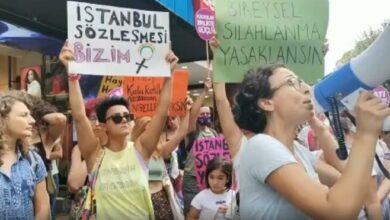 İstanbul Kadıköy'de kadın cinayeti eylemi