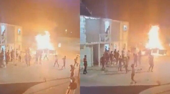 Kahramanmaraş'ta Suriyeliler konteynerleri ateşe verdi