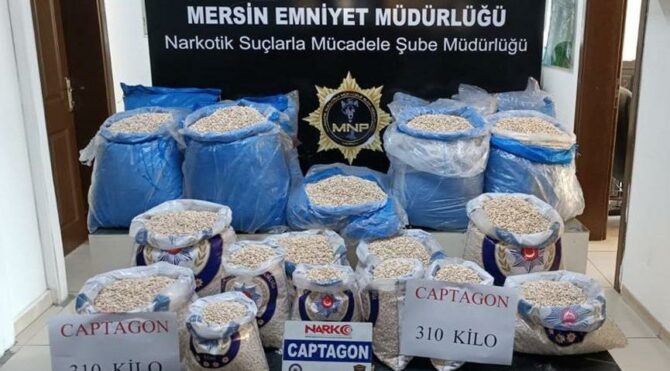 Mersin'de 310 kilogram uyuşturucu hap ele geçirildi