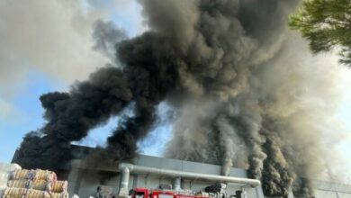 Uşak'taki iplik fabrikasında yangın