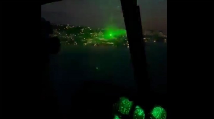 Yangın söndürme helikopterine lazer tuttular
